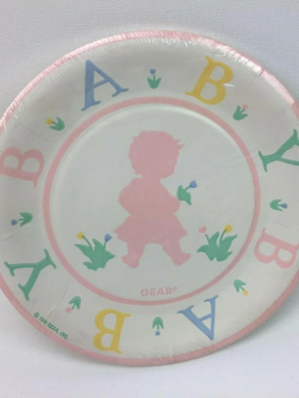 Vintage 90's Baby Shower Party Supplies Cups Plates and Party Invites